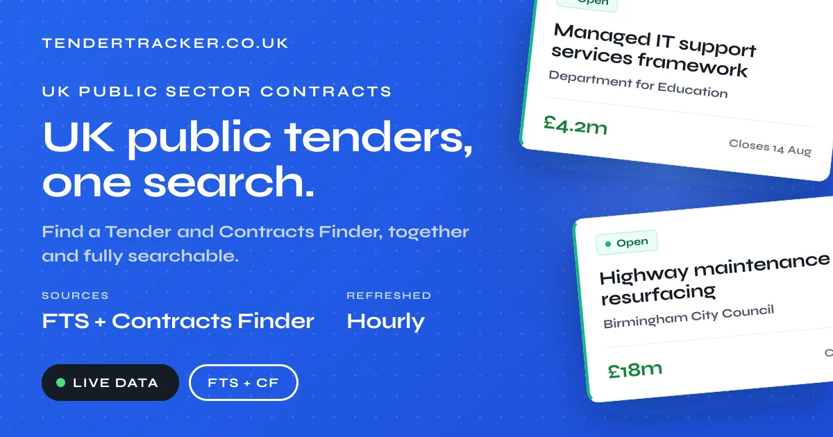 TenderTracker — Public sector tender search